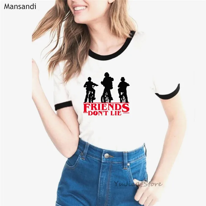 Summer stranger things 3 t shirt graphic tees women funny shirt femme Upside Down Eleven Tshirt summer top female t-shirt - Color: Y70210 B