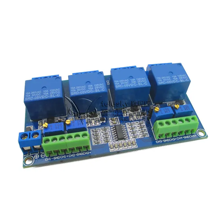 LM339 LM3934 способ релейный модуль четыре канала напряжения сравнение реле цепи module5V