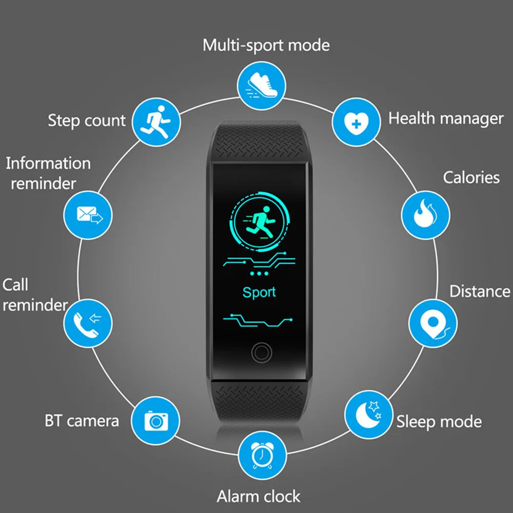 Умный Браслет IP68 Водонепроницаемый Smartband монитор сердечного ритма во время сна