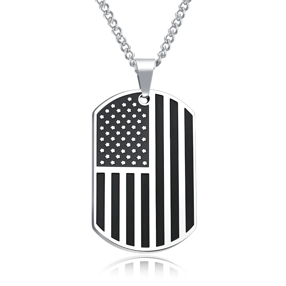 High quality classic pop American flag pendant Trend creative titanium steel men's necklace Jewelry gift 3-GX1236 | Украшения и