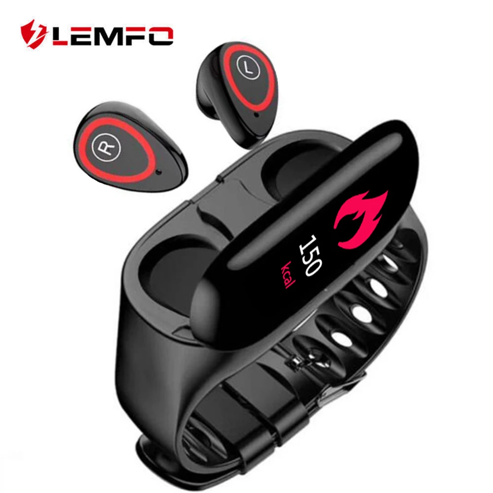 LEMFO, умный фитнес-браслет для женщин и мужчин, с Bluetooth, наушниками, шагомером, измерителем кровяного давления, браслет