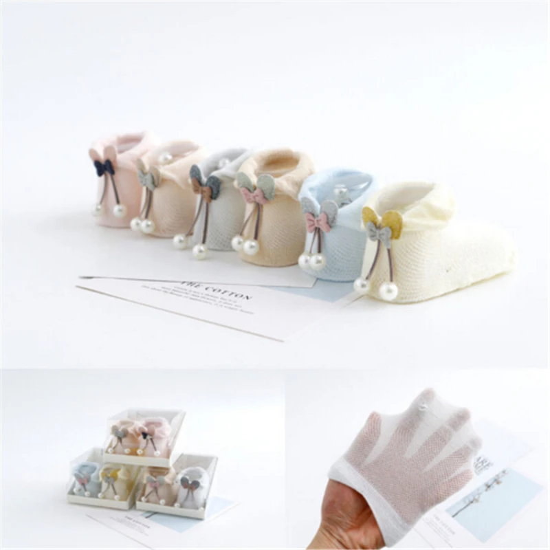 2 пары носков для маленьких мальчиков и девочек летние кружевные Нескользящие