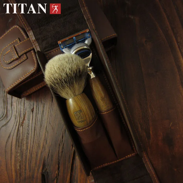 Titan Мужская бритва baber с 5 лезвиями, набор бритв с деревянной ручкой, Подарочная посылка, бритва