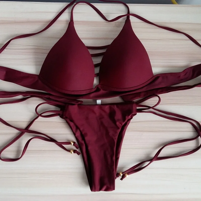 2019 Женский Бандаж стринги бразильские бикини купальник женский комплект