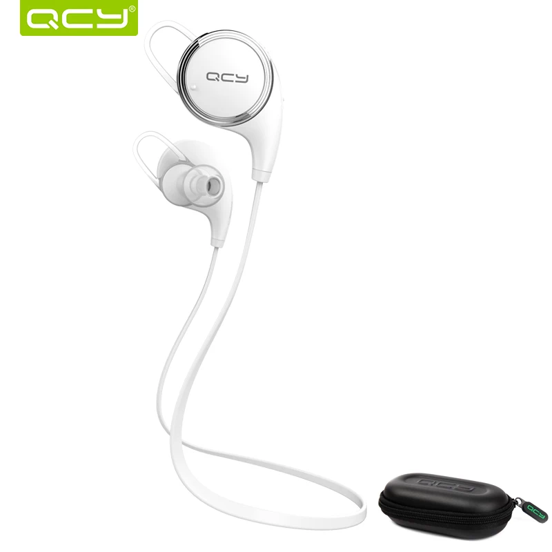 white QCY QY8 Bluetooth наушники Беспроводная гарнитура стерео звук спортивные наушники с микрофоном и портативный чехол для хранения - Цвет: white