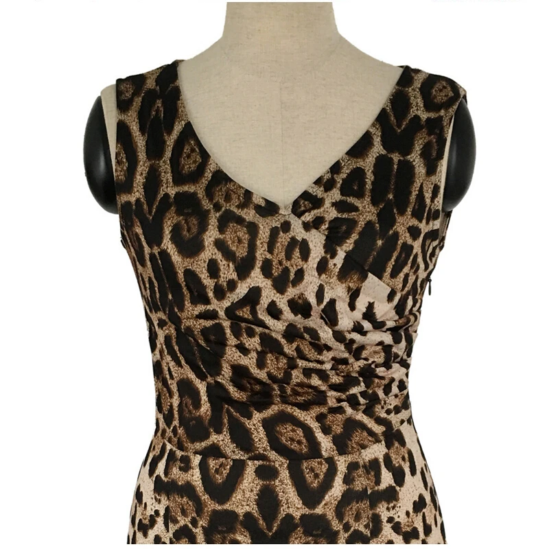 Ziker Брендовые женские летние платья-карандаш с леопардовым принтом сексуальное