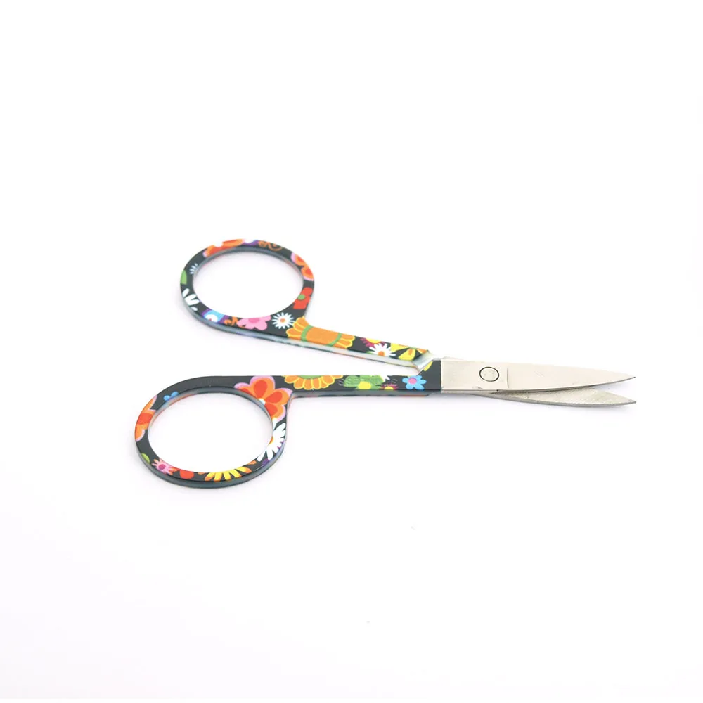 2 шт. Профессиональный цветочный узор ножницы для ногтей Маникюр бровей носа