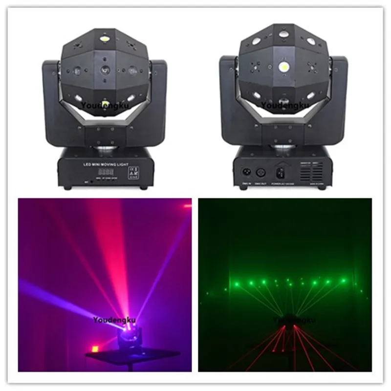 

2 pieces Disco club led beam football moving head light 16x3w 3in1 led beam laser strobe moving head disco ball light