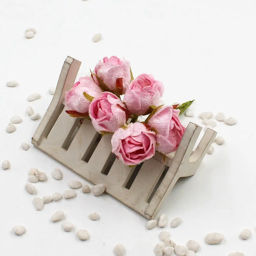 6 шт./лот высококачественные миниатюрные Чайные розы бутоны искусственные цветы