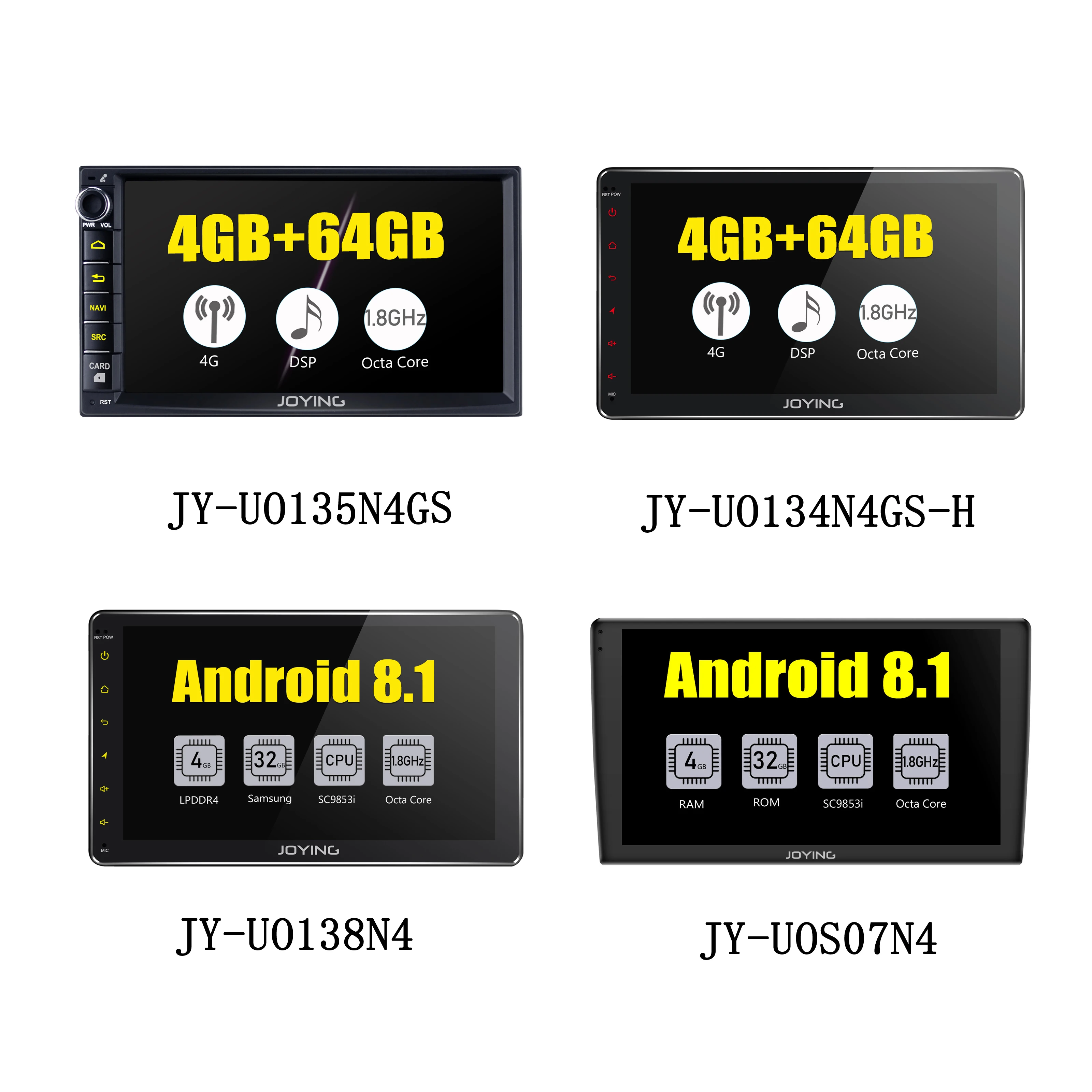 JOYING 6,2 дюймов 1 din автомобильное радио Android 8,1 мультимедийное автомобильное радио gps 4G+ 64G сенсорный экран автомобильный стерео 4G модем/камера заднего вида