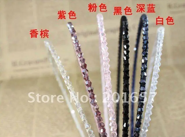 Wholesale and Retail fashion crystal beads hairband hair accessory headband color assorted 12pcs/lot
