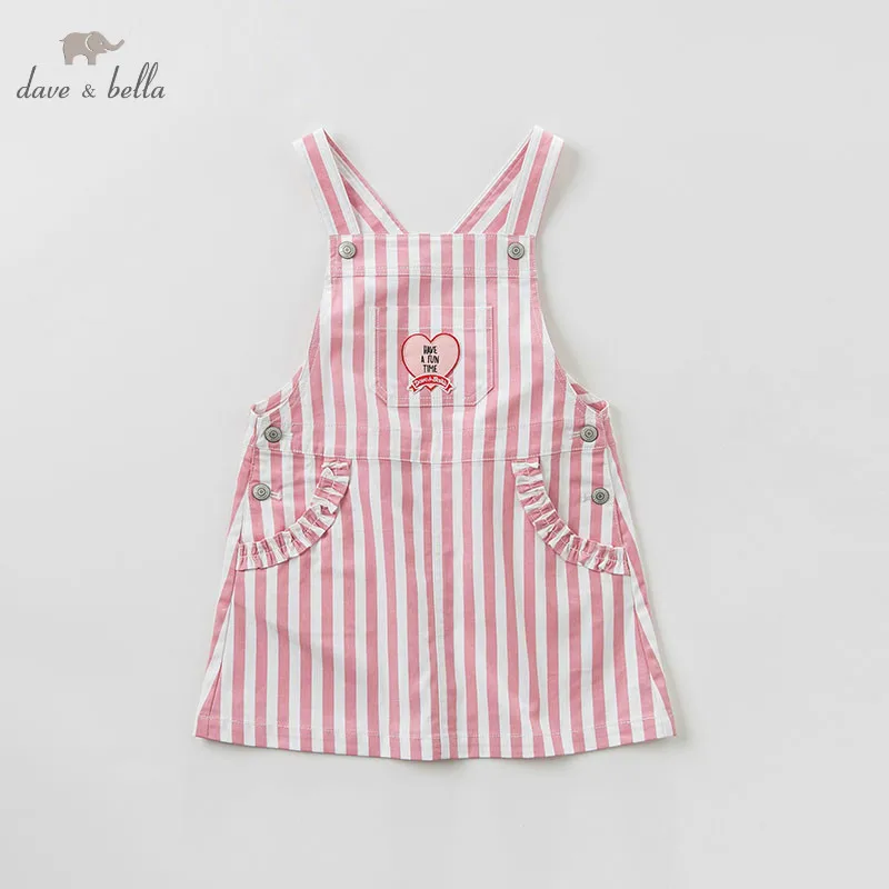 DBK9803 dave bella kids Dress girls sleeveless spring dresses dress children birthday party boutique striped | Детская одежда и