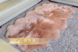 Dousha 4P ковер из натуральной овчины, настоящий австралийский королевский ковер, очень большой ковер из овчины, меховой ковер из овчины, коврик из овчины - Цвет: Dousha