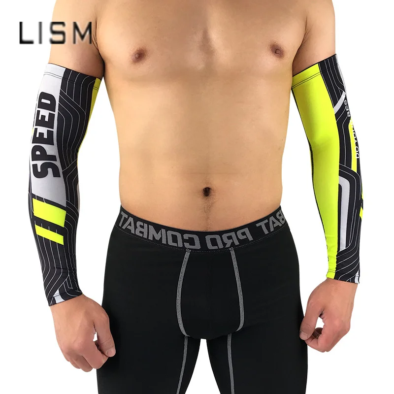 Ледяная ткань дышащая УФ защита рукава для бега фитнес Баскетбол налокотник