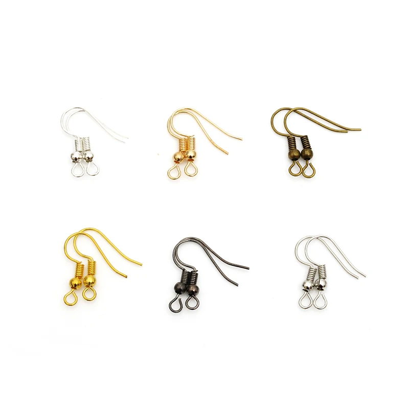 

200pcs/lot silver rhodium gold-color antique bronze gunmetal earring hooks earring wire for earrings DIY jewelry making findings