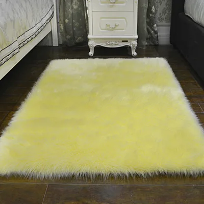 Light yellow Черный, белый, синий, зеленый ковер из искусственного меха, круглый ковер, американский, русский, скандинавский, простой, простой, домашний декор, для помещений, серый - Цвет: Light yellow