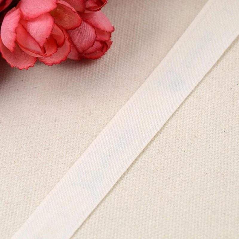 

Beige Cotton Ribbon Printed Hand Made High Quality 15MM 100Yards/Lot DIY Webbing Sewing & Packing Accessories BBXU-193