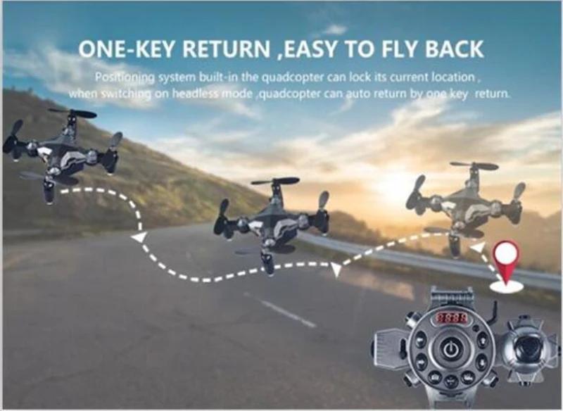 Складной Дрон с дистанционным управлением Wi Fi FPV RC 2 4G комплект контроллером часов