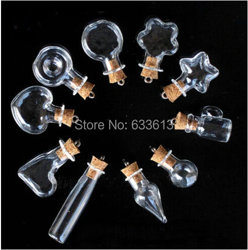 Бесплатная доставка! 20 шт./лот стеклянная бутылка с пробкой смешанной формы