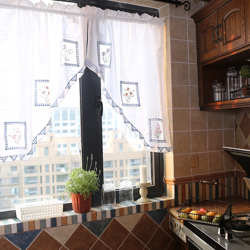 Лидер продаж 2018 2 шт. маленькая хлопковая кофейная занавеска для кухни