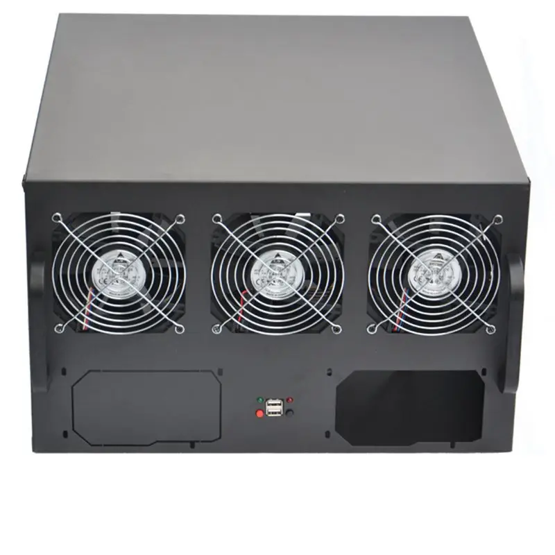 Двойной ATX PSU 6U GPU Bitcoin Mining Rig чехол для сервера usb miner rig рамка Шасси шкафа эфириума Майнер крипто BTC Mmcoin XMR