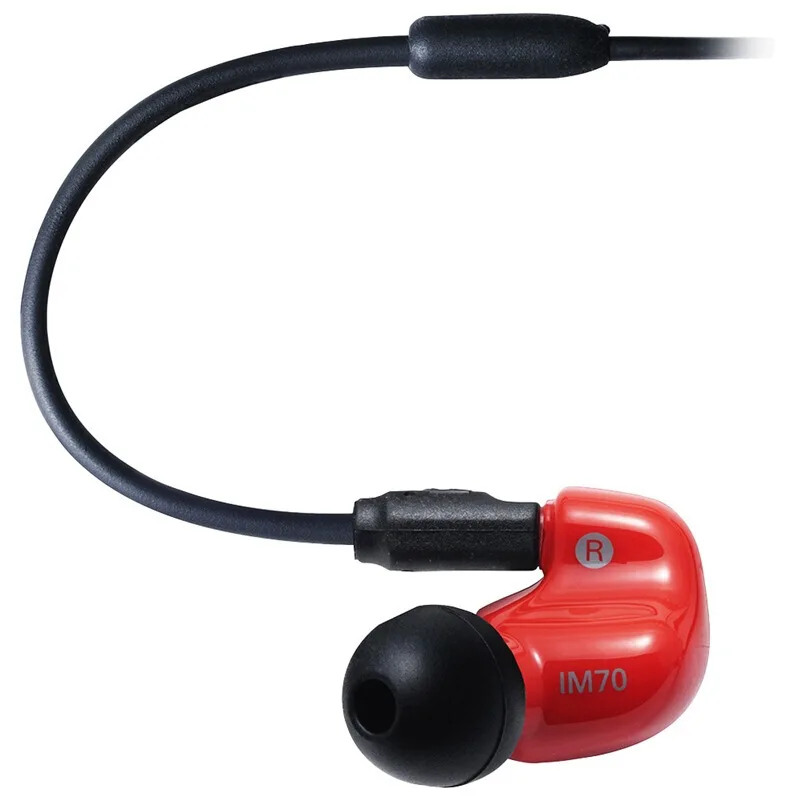 Оригинальные наушники Audio-Technica ATH-IM70, профессиональные мониторные наушники, двойные динамические наушники-вкладыши, 3,5 мм, l-образный гибочный штекер, наушники