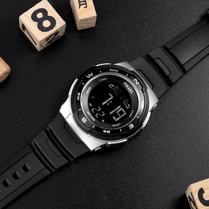 Часы SMAEL Мужские Цифровые модные спортивные ударопрочные водонепроницаемые