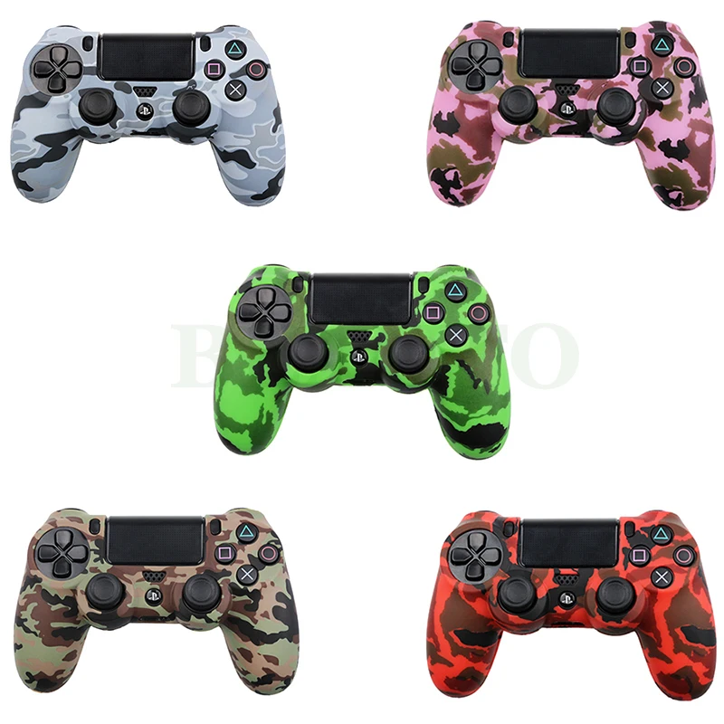 Камуфляж силикон розового цвета Чехол резиновый чехол для Playstation PS4 контроллер
