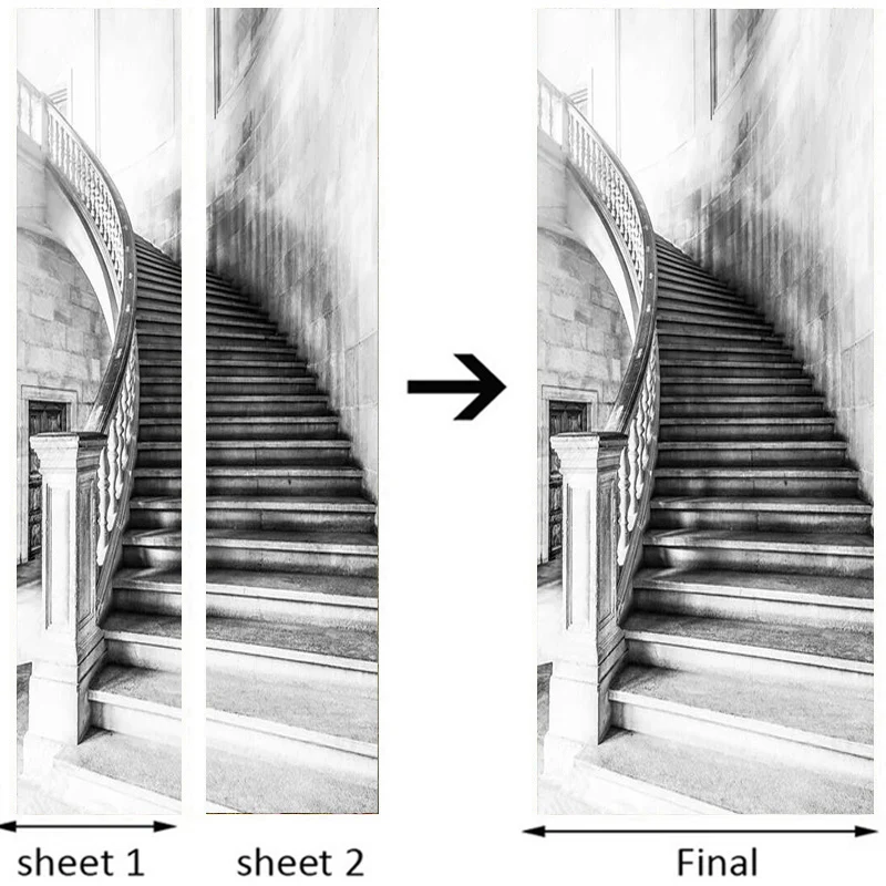 Черно-белые наклейки на стену с лестницей 3D Ретро креативные самодельные обои