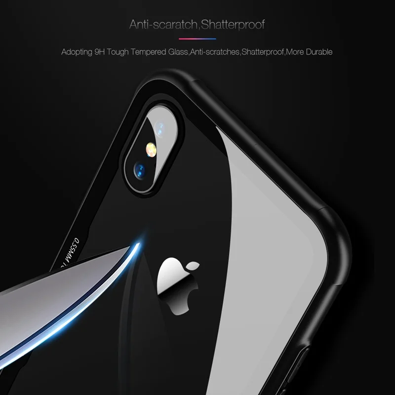 9H Tempered Glass Transparent Back Cover Case with Stickers for iPhone X XR XS Max Clear 6S 7 8 Plus Phone |