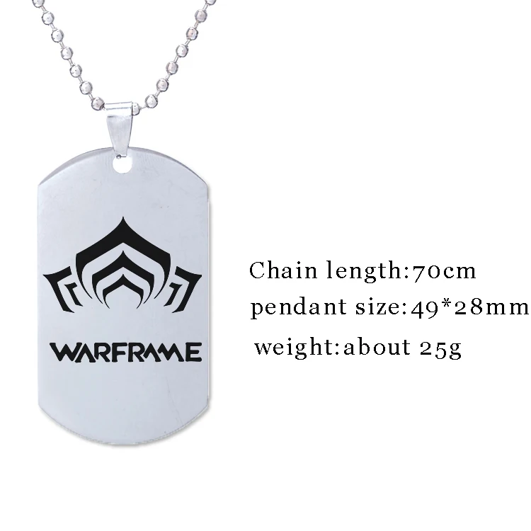 Подвеска Warframe кулон с биркой для собак из нержавеющей стали Ожерелье Длинные