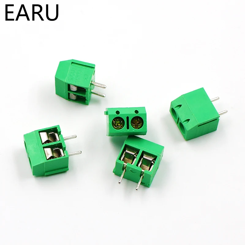 10 шт./лот винт с прямым штифтом 2P 3P 4P 5 мм разъем клеммной колодки для печатной