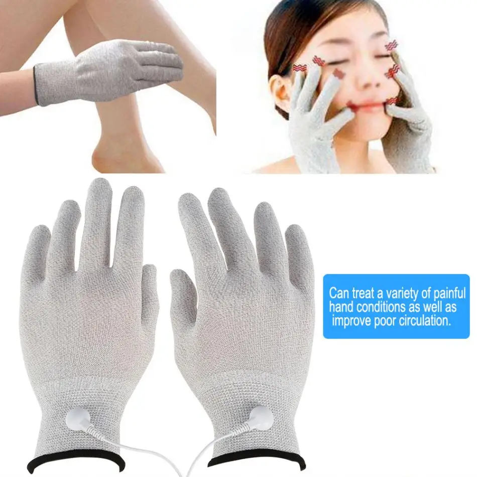 1 пара проводящие перчатки для массажа лица|tens machine|facial massagermassage glove |