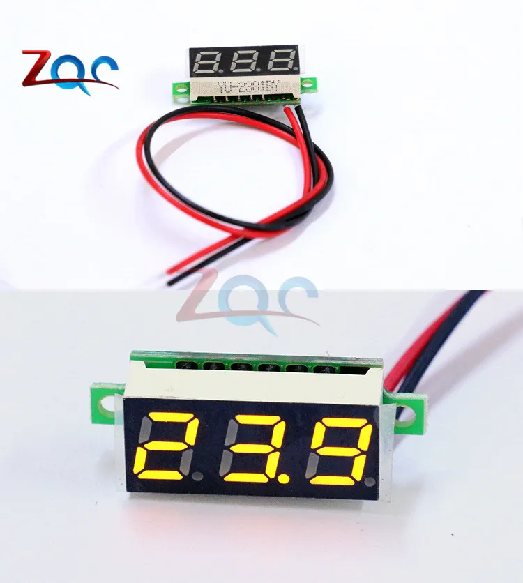 0,28 ''2,5 V-30 в, 12 В, 24 В постоянного тока, Мини светодиодный DC Цифровой вольтметр Напряжение метр Панель вольт метр тестер детектор мониторы 2 провода авто мобильного телефона