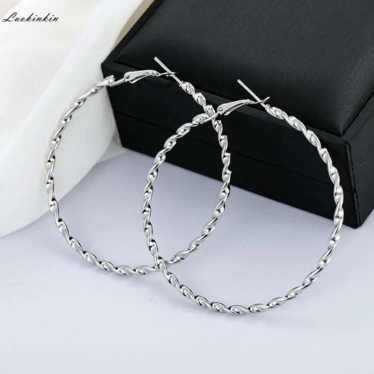 exaggerated wave gold&ampsilvery big circle earrings popular larger 2019 new women fashion jewelry | Украшения и аксессуары
