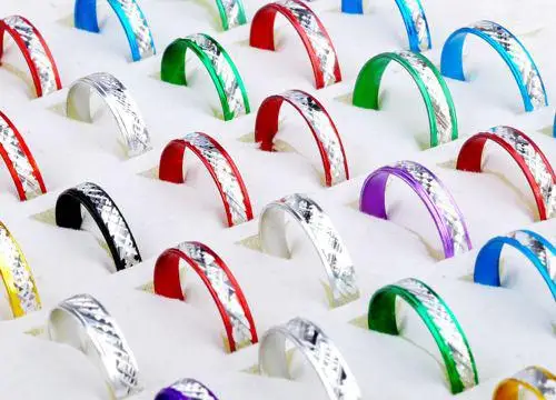 

NEW Arrival Fashion Wholesale Jewelry lots 1000pcs Mix Colors Style Aluminum Rings 3-4mm Jewelry Free Shipping