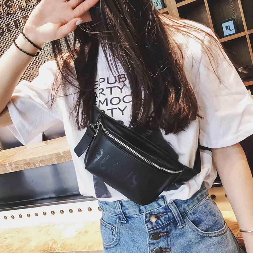 Модная женская поясная сумка из искусственной кожи нагрудная винтажная через