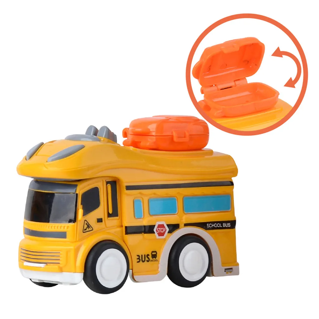 Автобусная модель автомобиля кирпичи большие частицы здание школьный автобус