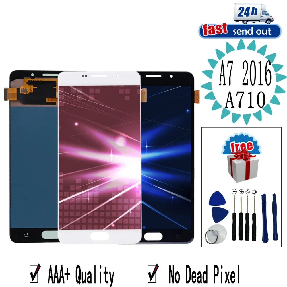 ЖК дисплей AMOLED для SAMSUNG GALAXY A7 2016 A710 A710F A710M сенсорный экран протестирован