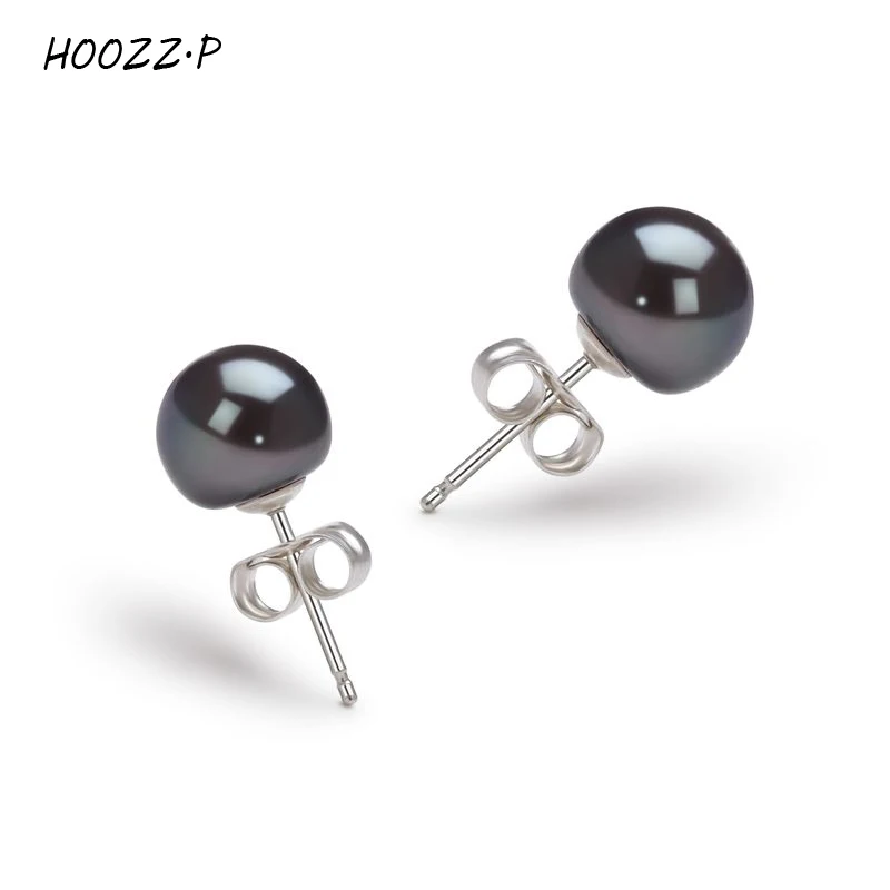 Серьги гвоздики с пресноводным культивированным жемчугом 7 8 мм|stud earrings|earrings