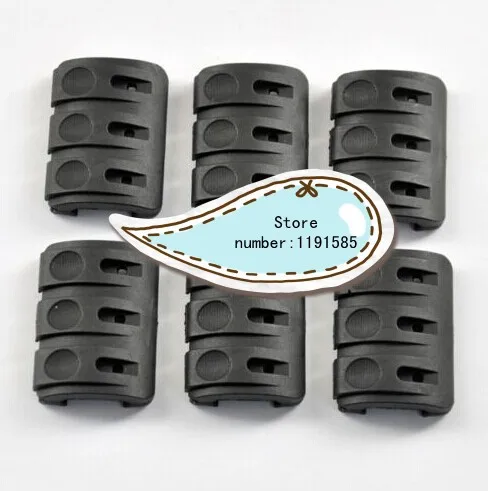 

6pcs/Pack Rail Covers With Clips For Retention Of Light/Laser Cables Black