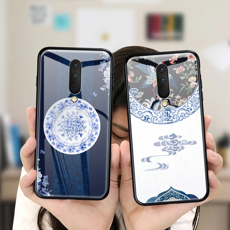 Чехол из закаленного стекла для телефона для Oneplus 7T Pro 7 Pro 6 6T 5 5T роскошный цветной градиентный чехол