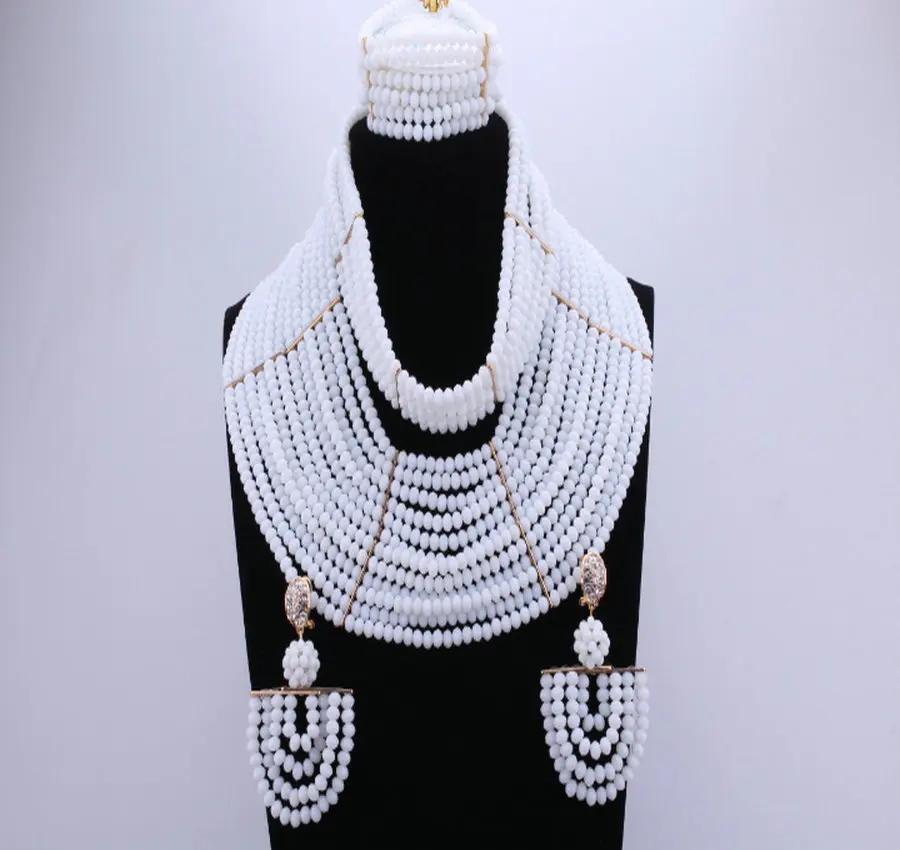 Набор украшений для женщин набор из кристаллов цвета слоновой кости|jewelry sets for