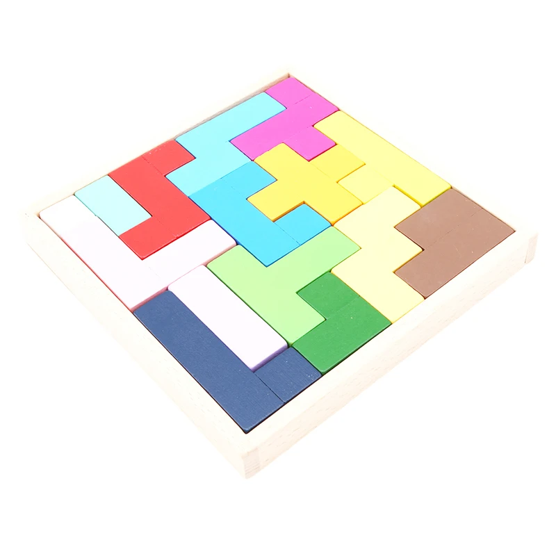 Новая деревянная 3D игра тетрис развивающая игрушка пазл для малышей Детская