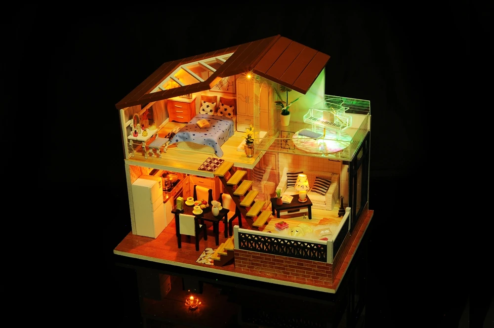 Кукольный дом ручной работы мебель Miniatura Diy кукольные домики миниатюрный кукольный домик деревянные игрушки для детей Взрослые подарок на день рождения