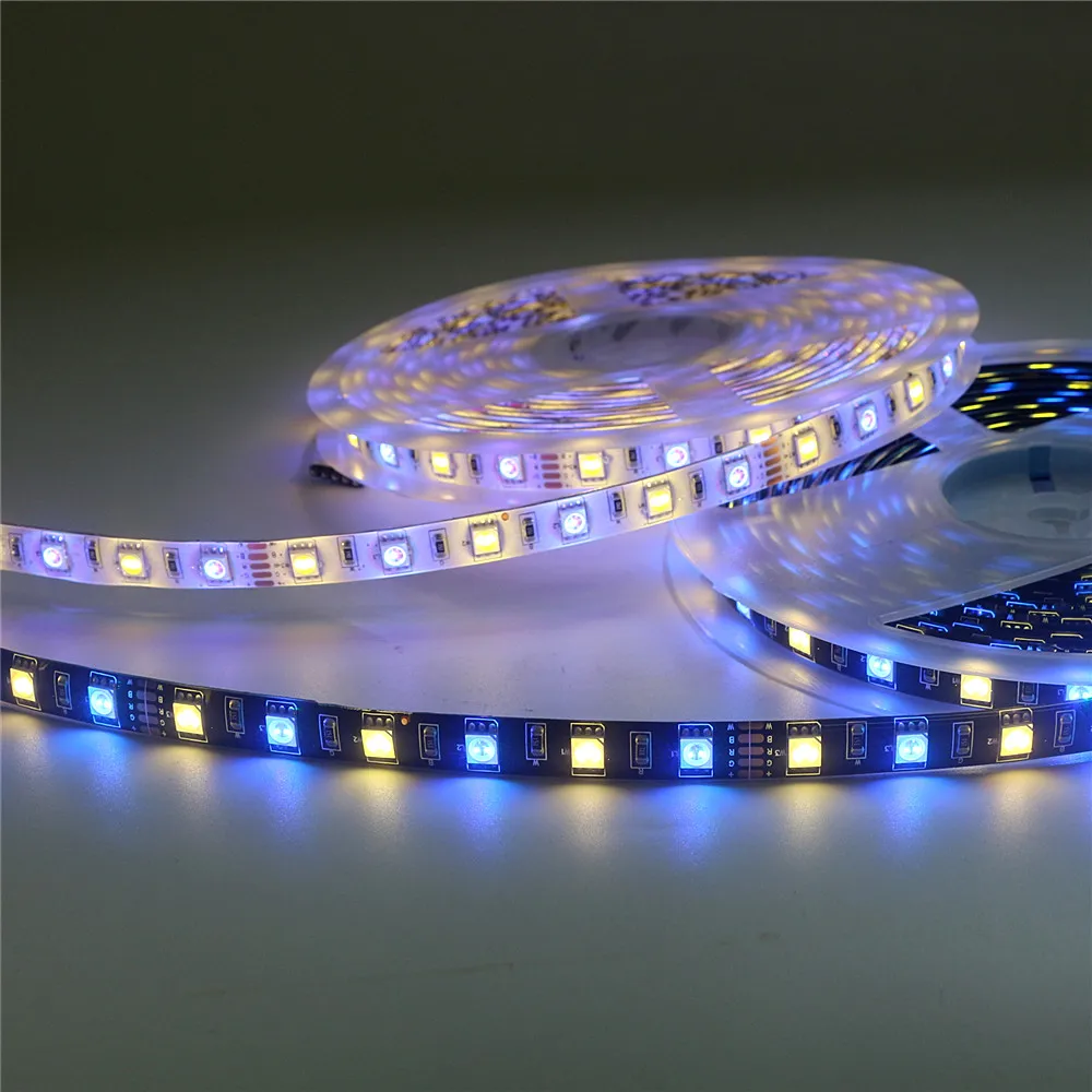Светодиодная лента 5050 RGBW RGBWW DC 12V Гибкая лампа RGB + белый RGBW/RGB теплый 60 LED/m 5 м/лот 300