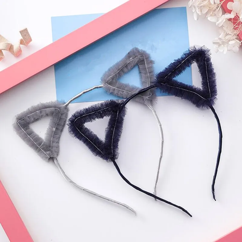 Sweet Lace Cat Animal Ear Headband Women Girls Headwear Birthday Hair Accessories Party Favors| |