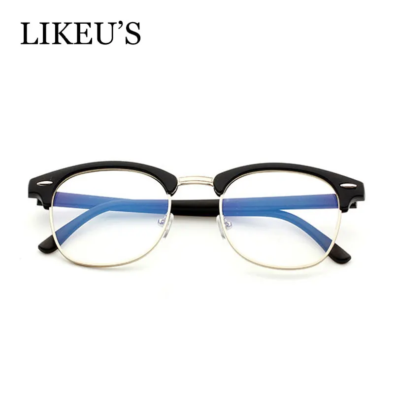 

LIKEU'S Brand Anti Blue Light Goggles Reading Glasses Protection Eyewear Titanium Frame Computer Gaming Glasses Clear eyeglasses