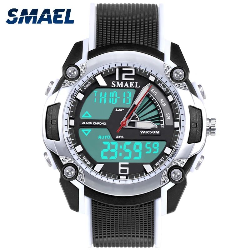 Модные детские цифровые часы Smael водонепроницаемые светодиодные спортивные