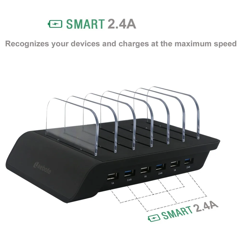 Leebote универсальное USB зарядное устройство 6 портов usb зарядная станция подставка